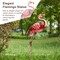 Set of 2 35.25"H Metal Standing Flamingo Garden Statue with Stakes (KD)Metal Thickness: 0.35mm